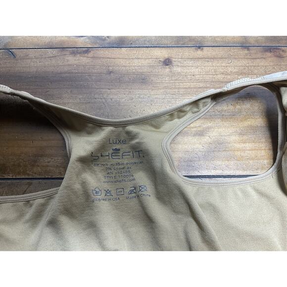 Shefit Perfect Lounge Sports Bra Honey Wheat - 1Luxe Seamless Zipper Front XS - Picture 7 of 10